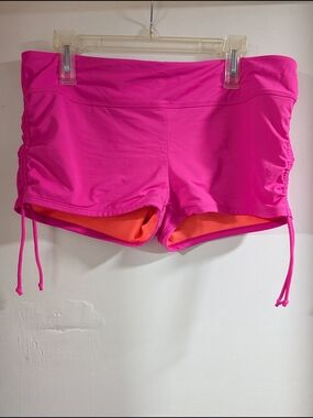 Athleta Hot Pink Swim Shorts with Orange Lining